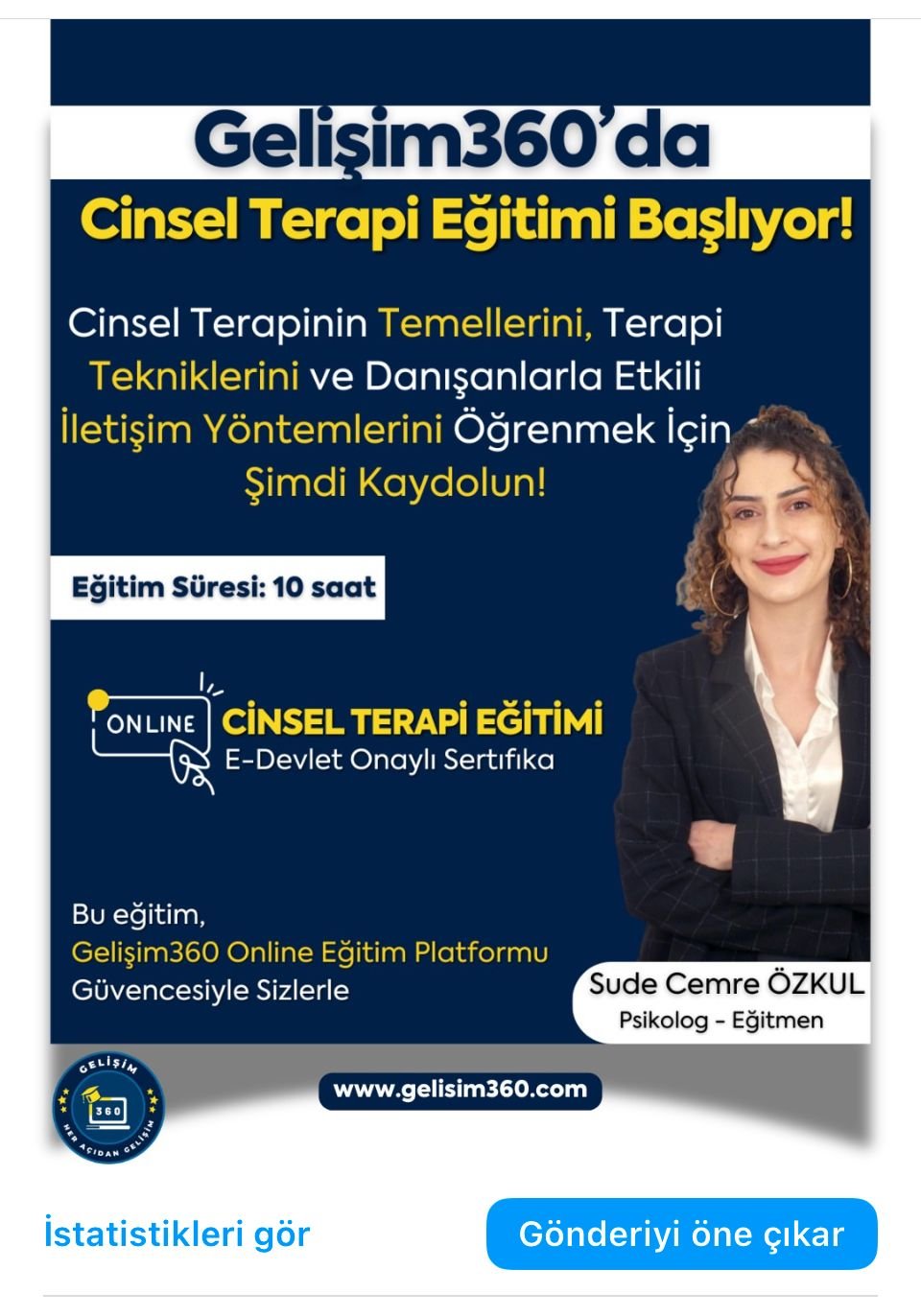 Cinsel Terapi Eğitimi-Canlı Ders